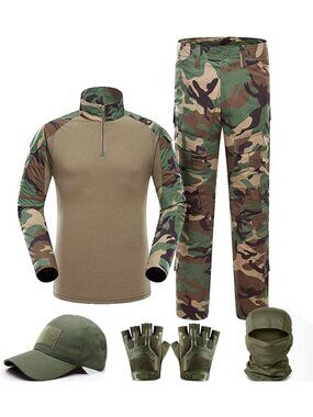 Men's Tactical Combat Shirt & Pants Set | Airsoft Gear, Outdoor Clothing